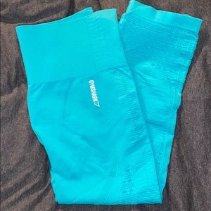 Teal crop vital seamless gymshark leggings